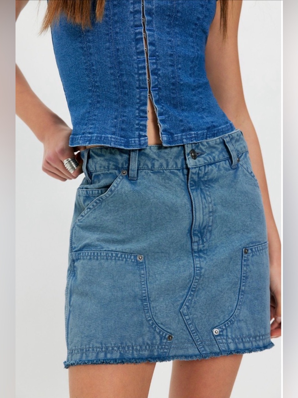 FREE PEOPLE We The Free Tenon Distressed Mini Skirt - Picture 4 of 16